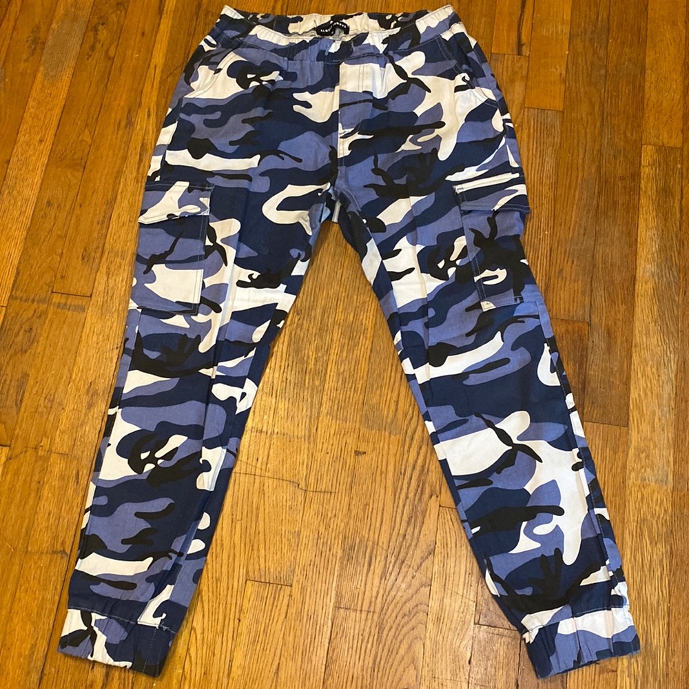 Blue army style cargo pants, from almost famous “kohls”